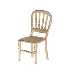 Goldener Stuhl von Maileg für die Mäuse.