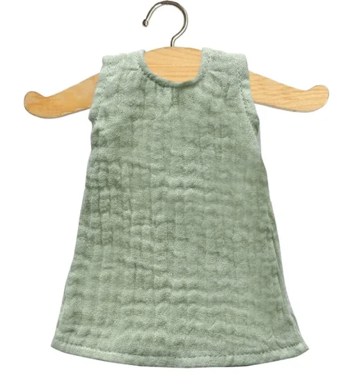 Grünes Minikane-Kleid für Amigas-Puppen