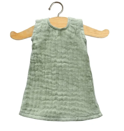 Grünes Minikane-Kleid für Amigas-Puppen