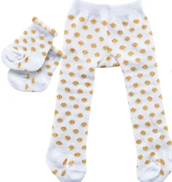 Heless Strumpfhosen und Socken weiß mit goldenen Punkten. Geeignet für den Gord