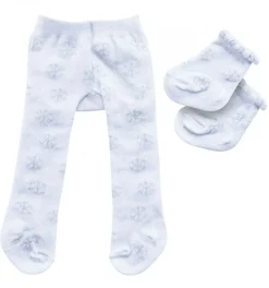 Heless Strumpfhosen und Socken weiß mit Eiskristall für Gordi-Puppen