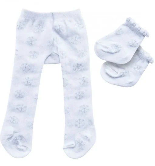 Heless Strumpfhosen und Socken weiß mit Eiskristall für Gordi-Puppen