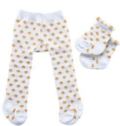Heless Strumpfhosen und Socken weiß mit goldenen Punkten. Geeignet für den Gord
