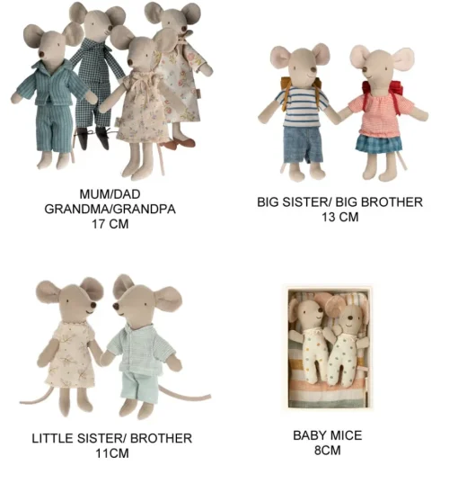 Maileg Kleidungsset Große Schwester Maus / Petite Couture / Rock und gestreifter Pullover