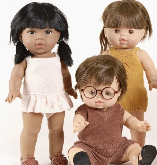 Minikane Barboteuse Orlando und Karamel Chiné-Trikot für Gordi-Puppen
