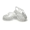 Minikane Plastiksandalen für Gordi-Puppen Silber mit Glitzer