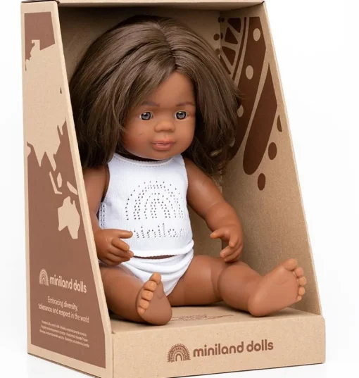 Miniland Puppe Mädchen Aborigine 38 cm