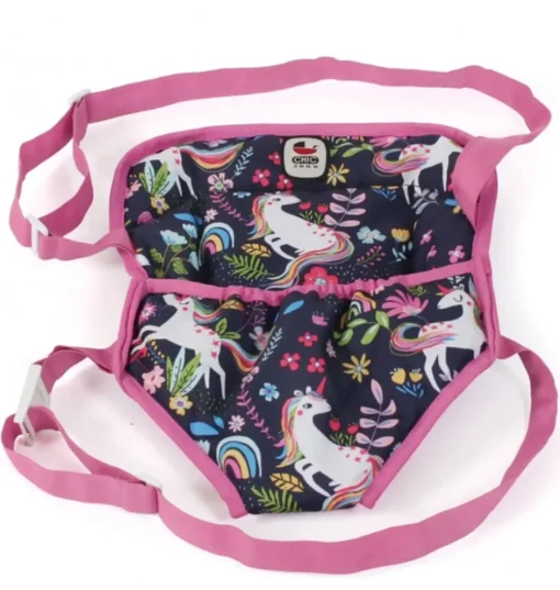 Puppentrage mit Einhorn-Aufdruck