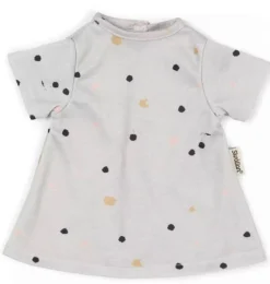Skrållanisches graues Kleid mit Punkten für Puppen von 36 bis 40 cm